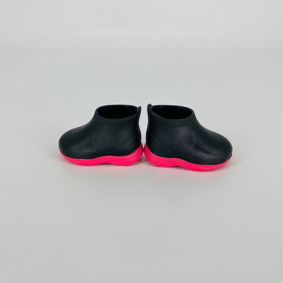 OG Black Short Ankle Height Rubber Booties Hot Pink Soles for 18 Inch Dolls GUC - Picture 13 of 14